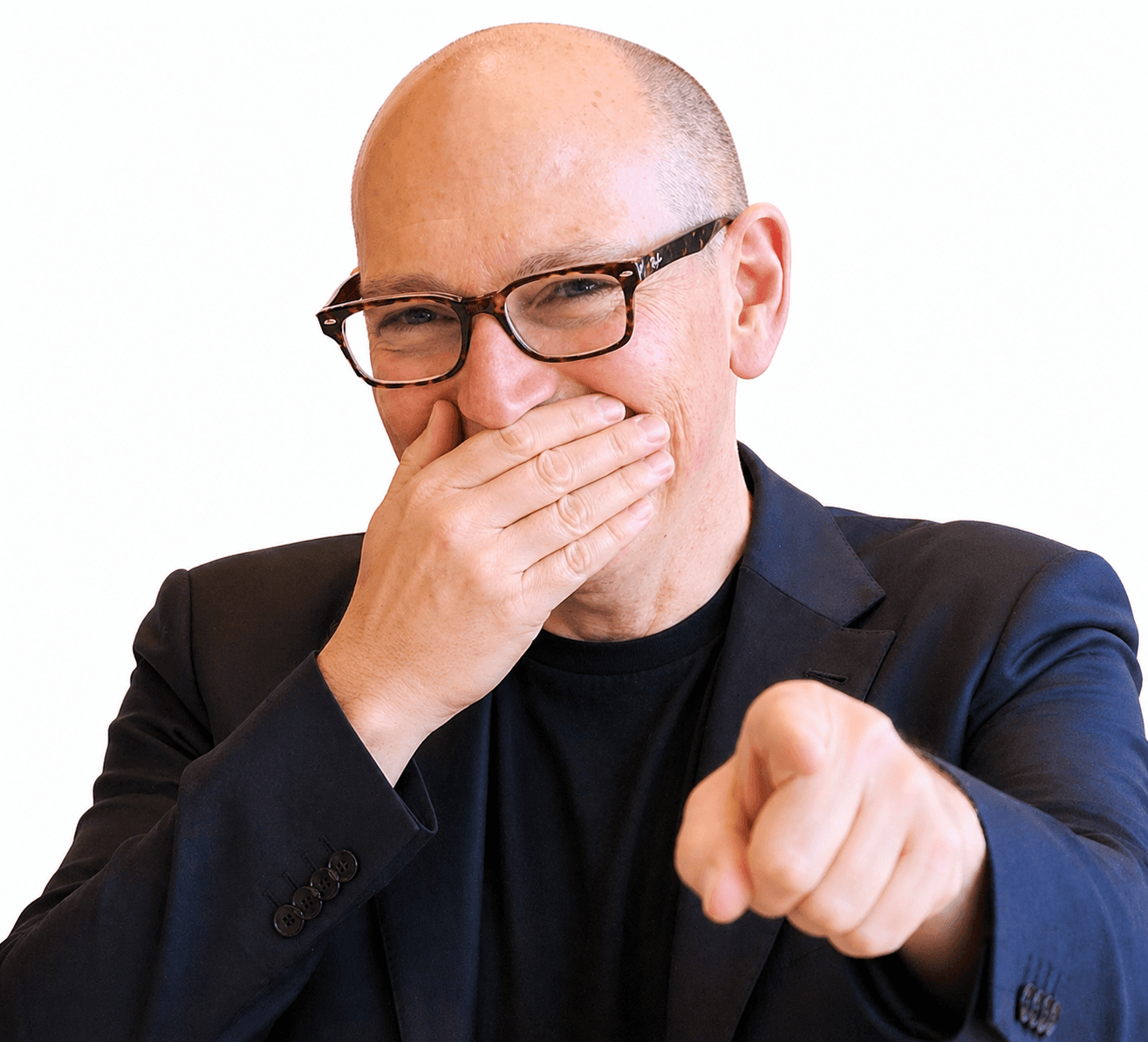 Founder laughing at applicants